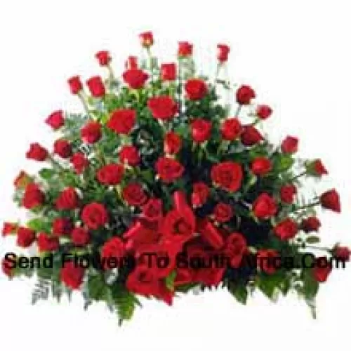 Basket Of 100 Red Colored Roses