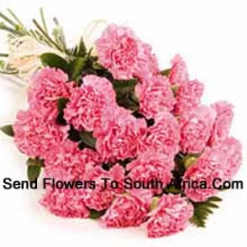 Bouquet de 24 œillets roses