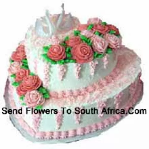 4 Kg (8.8 Lbs) Two Tier Heart Shaped Cake